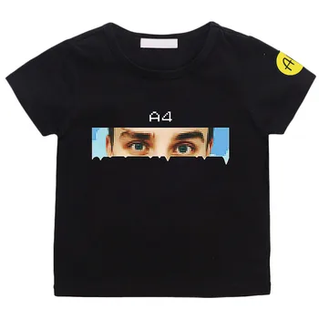Детская торговая марка, футболка формата А4, футболка с принтом глаз, Летняя одежда для мальчиков, Повседневная футболка из 100% хлопка с коротким рукавом, Женская рубашка, топы унисекс