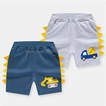 Летние Детские спортивные шорты с мультяшной вышивкой для маленьких мальчиков, детская одежда для малышей