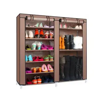 Двухрядный 9-отсечный Нетканый обувной шкаф для хранения бытовой обуви