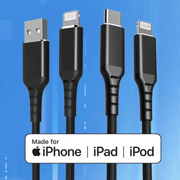 Качественный Сертифицированный MFI кабель Lightning USB Type-C к Оригинальному Кабелю Lightning для iPhone 14 13 12 11 Pro Max XS 6s 7 8 Plus