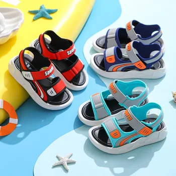 Детские летние спортивные сандалии с мягкой подошвой Для мальчиков и девочек; пляжная обувь; Детская обувь с защитой от скольжения