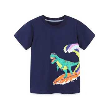 Новое поступление, Летние детские футболки с принтом животных, Модные хлопковые топы для мальчиков и девочек
