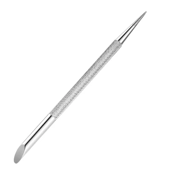 Ручка для разметки ногтей Металлическая Толкатель для кутикулы Очиститель ногтей Двусторонний инструмент для ухода за ногтями E74C