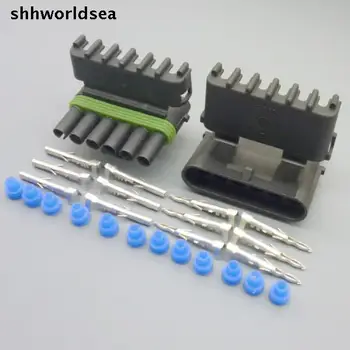 shhworldsea 5/30/100 комплектов 2,5 мм 6p Разъем для ремонта клапана селектора топливного бака 6-контактный разъем для розетки