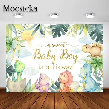 Mocsicka Динозавр, декорации для фотосъемки в душе ребенка, фон для мальчика, Сафари, Милые животные, вечеринка в джунглях, реквизит для фотостудии