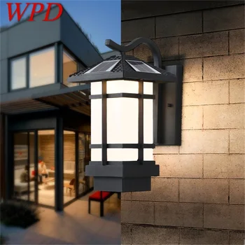 Солнечный настенный светильник WPD Уличное современное светодиодное бра Водонепроницаемое освещение патио Для крыльца Балкона Внутреннего двора виллы Прохода