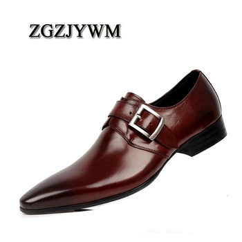ZGZJYWM EU38-44 Весенне-осенняя модная Мужская коммерческая официальная обувь из натуральной кожи С острым носком Для офиса и карьеры; Мужская обувь Sapatos
