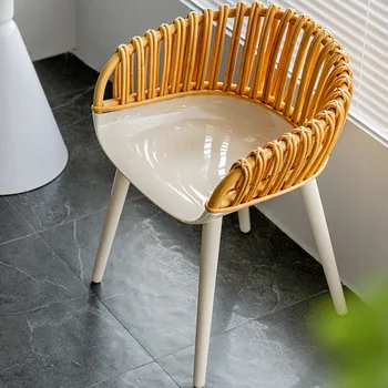 Обеденные стулья для гостиной из ротанга, обеденные стулья в скандинавском стиле, Уличные стулья для спальни, шезлонг, Дизайнерская мебель для дома AB50CY