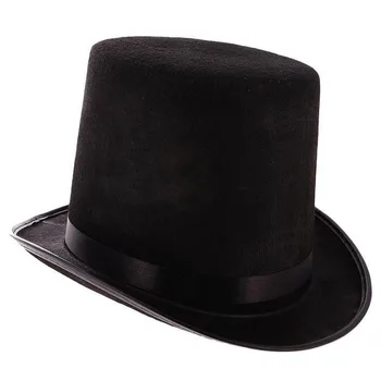 Детские / взрослые Черные шляпы Фокусника в стиле ретро, Фетровый цилиндр на Хэллоуин, Маскарадное платье, Аксессуары для вечеринок, Реквизит для косплея, Шапочка
