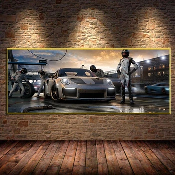 Автомобиль Forza Motorsport 7 Porsche 911 Racing Sportcar Настенные художественные плакаты и принты на холсте для украшения дома в гостиной