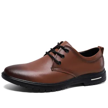2019 Мужская кожаная деловая обувь, Модный дизайн, мужская повседневная обувь на шнуровке, мокасины, мужская обувь для вождения автомобиля для мужчин
