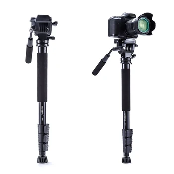 Монопод для камеры Yunteng VCT-558 + Головка для Панорамирования Жидкости + Держатель Unipod Для Canon Nikon и всех цифровых зеркальных фотокамер с Креплением 1/4 