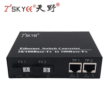 TSKYEE TY-CX02G-2DA Коммерческого Класса 100M 4 Оптических 4 Электрических Оптических Волоконных Приемопередатчика, Медиаконвертера Fiber Ethernet