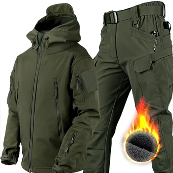 КАМБ Зима Осень, военная тактическая мужская куртка, костюм для рыбалки на открытом воздухе, водонепроницаемые теплые спортивные костюмы для пеших прогулок, охоты, комплект для