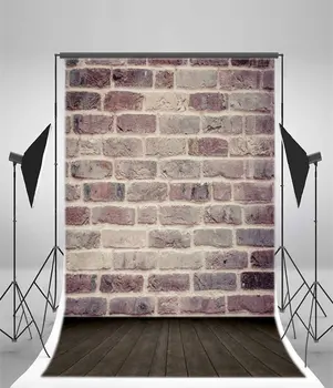 Фон для фотосъемки Деревянный Рихтованный Кирпичная стена в винтажную полоску в стиле ретро Деревянный пол