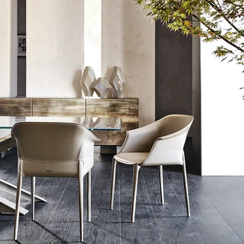 Итальянские обеденные стулья Удобная гостиная Кухня Дизайнерские Эргономичные кресла с подлокотниками Мебель для спальни Силла Библиотека