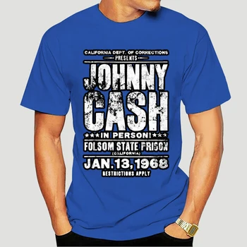 Мужская футболка Johnny Cash Concert tee Белая футболка Женская футболка 6511X