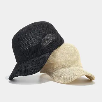 LDSLYJR Летняя соломенная бейсболка из цельного материала, Регулируемые уличные шляпы-снэпбэк для мужчин и женщин 178