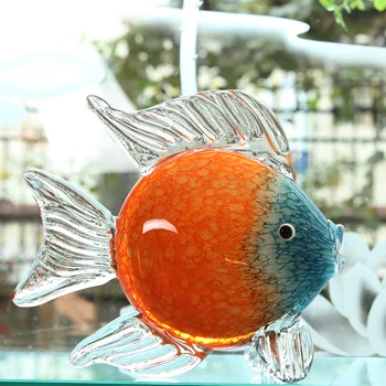 Креативный Стеклянный Рыбный Орнамент из глазурованного стекла, Аксессуары для украшения дома, Витражи для гостиной, Счастливая Рыба, Свадебные подарки с животными