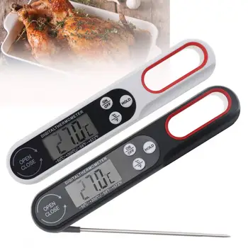 Водонепроницаемый Цифровой термометр с мгновенным считыванием показаний для приготовления мяса на барбекю для жарки на барбекю для приготовления пищи на кухне с гибким складным зондом