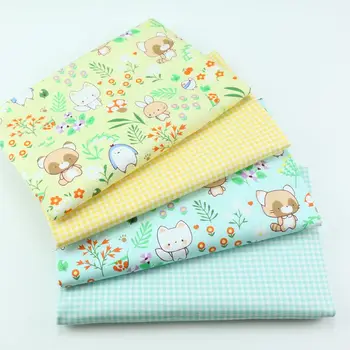 Ткань с рисунком мультяшного кролика и кошки, чехол для детского постельного белья, одеяло из хлопчатобумажной саржевой ткани 50 *160 см