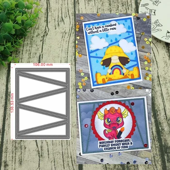 Плашки для резки металла Addycraft Диагональная картонная вырезка для вырезания альбомов своими руками, бумажные карточки с тиснением, ремесленная вырезка