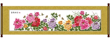 Девятифутовый пион (1) набор для вышивки крестом большая картина китайский цветок количество 18 14ct 11ct принт набор для вышивки DIY рукоделие ручной работы