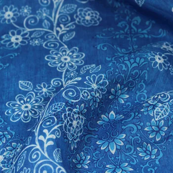 Высококачественная натуральная ткань рами с растительным рисунком, ткань для печати, высококачественное платье, ткань чонсам