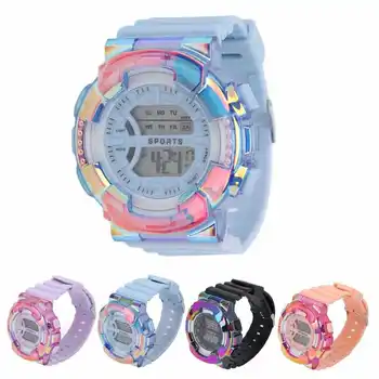 Детские цифровые часы Модные студенческие спортивные часы с гальваническим покрытием Портативные для активного отдыха