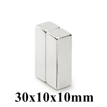 2шт 30x10x10 мм Супер мощный редкоземельный блок неодимовый магнит NdFeB Неодимовые магниты N35 30 * 10 * 10 мм