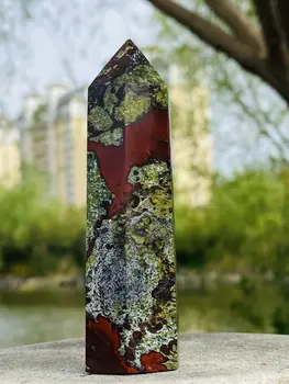 Натуральный кварцевый кристалл Dragon Blood Obelisk Точечная башня Исцеляющая палочка