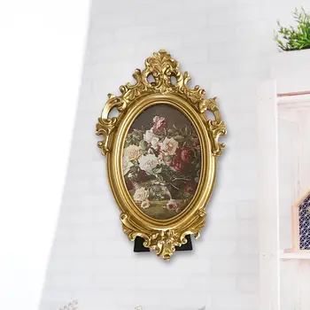 Фоторамка в стиле ретро, Настольная Подвесная Рельефная рамка, орнамент, рамка для фотографий, держатель дисплея, подставка для праздничного украшения