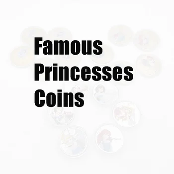 Красивая монета принцессы для детей, подарок леди на день рождения