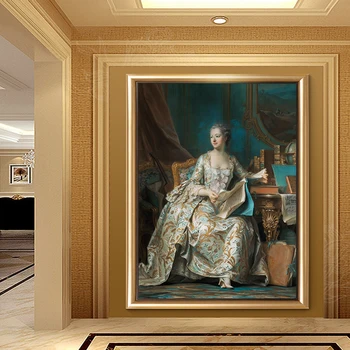 Мадам Помпиду Красивая классическая картина на холсте, плакаты и принты, скандинавская настенная живопись для домашнего декора гостиной