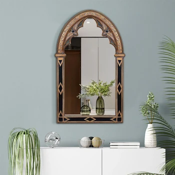 Эстетичное настенное зеркало Для спальни, туалетный столик для душа, Легкое настенное зеркало, Роскошный Детский туалетный столик Specchio Da Parete Decor HY50MM