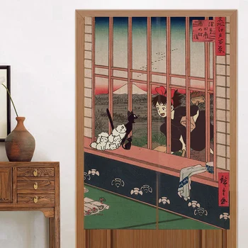 Дверная ткань из японского аниме Занавеска Ресторан Суши Магазин Рамэн Мультяшное искусство Закусочная Izakaya