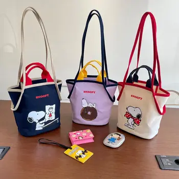 2023 Snoopy сумка через плечо Kawaii Корейское лето, новая мультяшная сумка-ведро большой емкости, милая сумочка для девочки в подарок