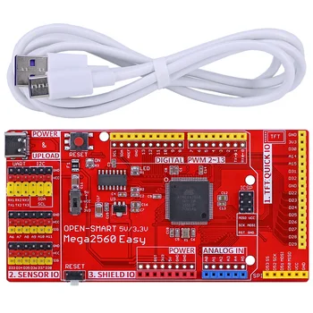 OPEN-SMART 5 В/3,3 В Совместимая Плата разработки Mega2560 Easy (CH340) встроенный датчик ввода-вывода + USB-кабель Type C для Arduino DIY