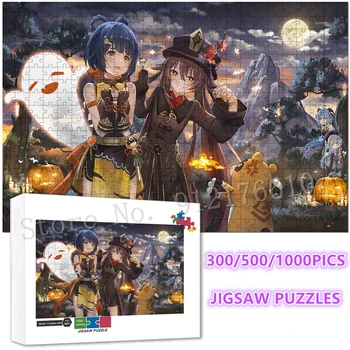 300/500/1000 Штук Genshin Impact Jigsaw Puzzle Geek Game Творческие Развивающие Пазлы По Индивидуальному Заказу для Взрослых Игрушки Украшения дома