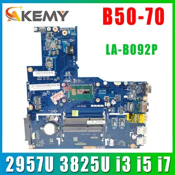 Для LENOVO Ideapad B50-70 B50-80 Материнская плата ноутбука ZIWB2/ZIWB3 LA-B092P Материнская плата с процессором 2957U 3825U i3 i5 i7