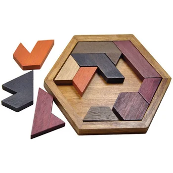 Деревянная доска-головоломка для детей, обучающие математические головоломки Tangram, IQ-игра, логические игрушки, игра для взрослых и детей