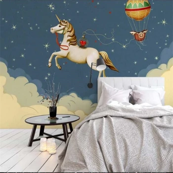 фоновая стена детской комнаты с ручной росписью Pegasus HD, крупномасштабная фреска на заказ, обои papel de parede para quarto