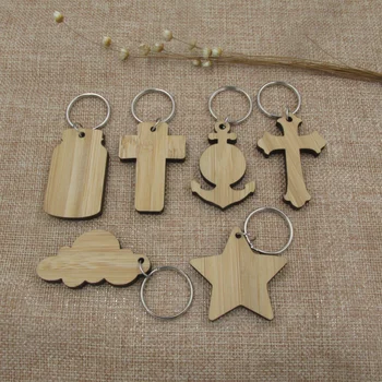 Пустой деревянный брелок для ключей Mason Jar с перекрестным якорем В форме облака, звезды, кольцо для ключей с лазерной гравировкой, Индивидуальные подарки