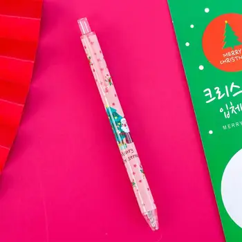 Ручка 6шт, быстросохнущая, красивые фирменные Рождественские стили, гелевая ручка для печати, чернильная ручка для дома