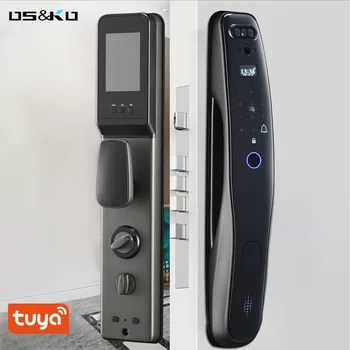 Дверной замок Tuya Smart 3D Face Security для лица и монитора камеры, интеллектуальный пароль по отпечатку пальца, Биометрический электронный ключ разблокировки K8