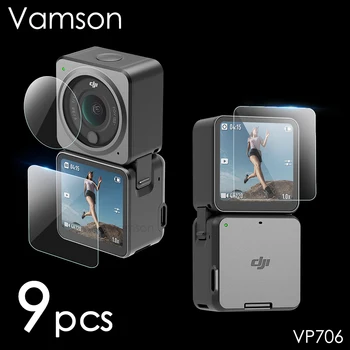 Аксессуары для экшн-камеры Vamson для DJI Action 2, защитная пленка для объектива из закаленного стекла, чехол и защитная пленка для экрана VP706