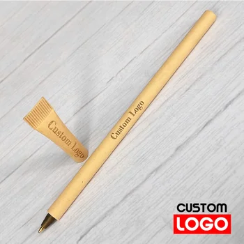 Одноразовая шариковая ручка, бумажная ручка, биоразлагаемая, с возможностью выгравирования пользовательского логотипа, рекламная ручка торговой марки