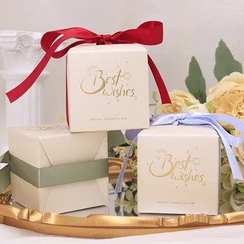 Новая Свадебная коробка конфет Изысканный Романтический узор С лентой Подарочная коробка для шоколадных конфет в европейском стиле