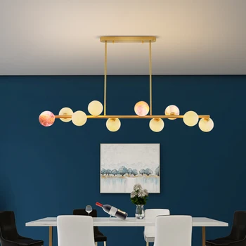 Скандинавский красочный стеклянный шар, светодиодная люстра G9, Подвесные светильники, Подвесная лампа для ресторана, Светильники для гостиной