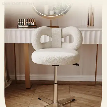 Легкое роскошное подъемное кресло для макияжа Простой вращающийся туалетный стул для спальни туалетный столик с бантиком для ногтей Стул